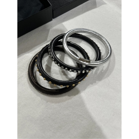 Saint Laurent 4 Piece Studded Out Bangle set | Muti Studded types around Bangles - Picture 6 of 11